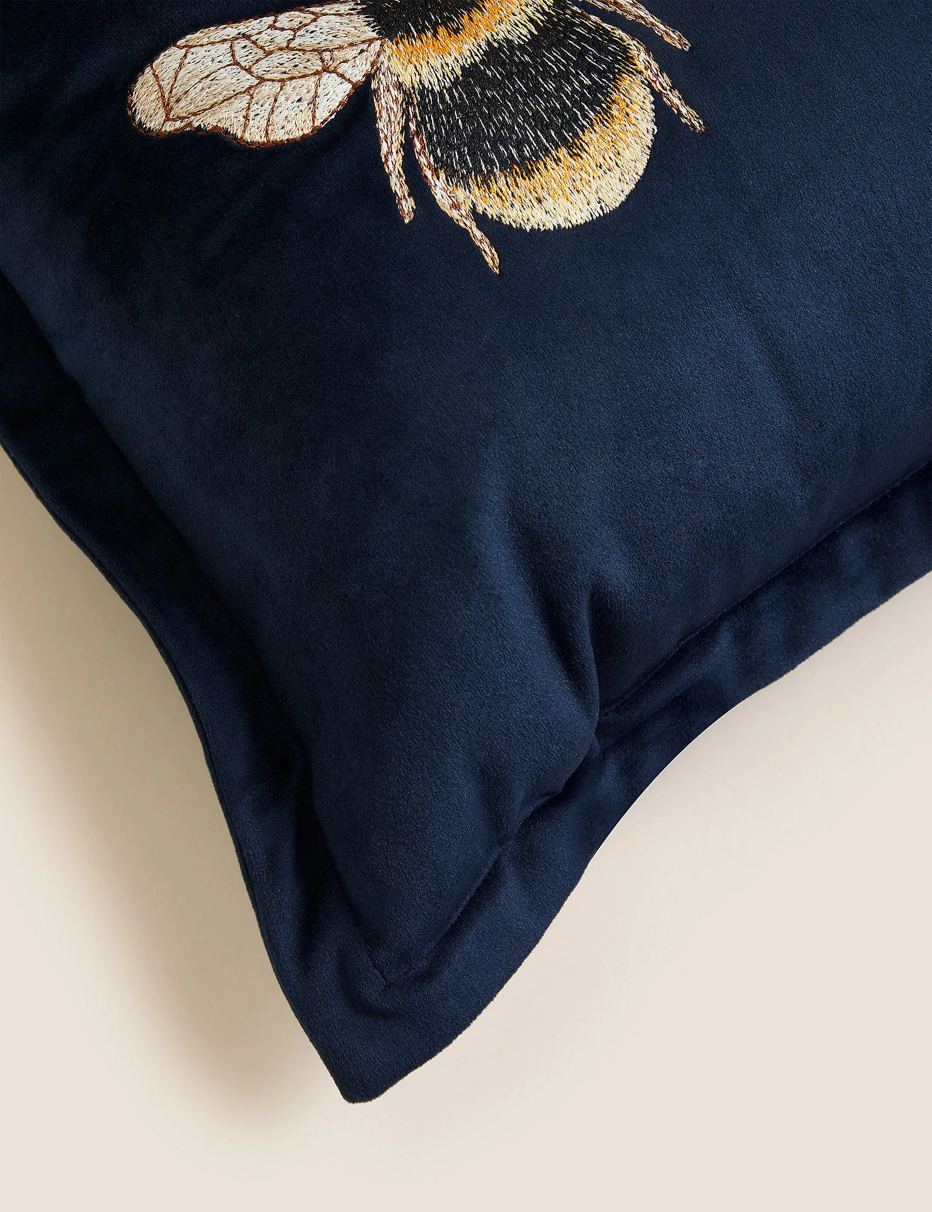 Marks & Spencer Bee Embroidered Velvet Pillow Cushion