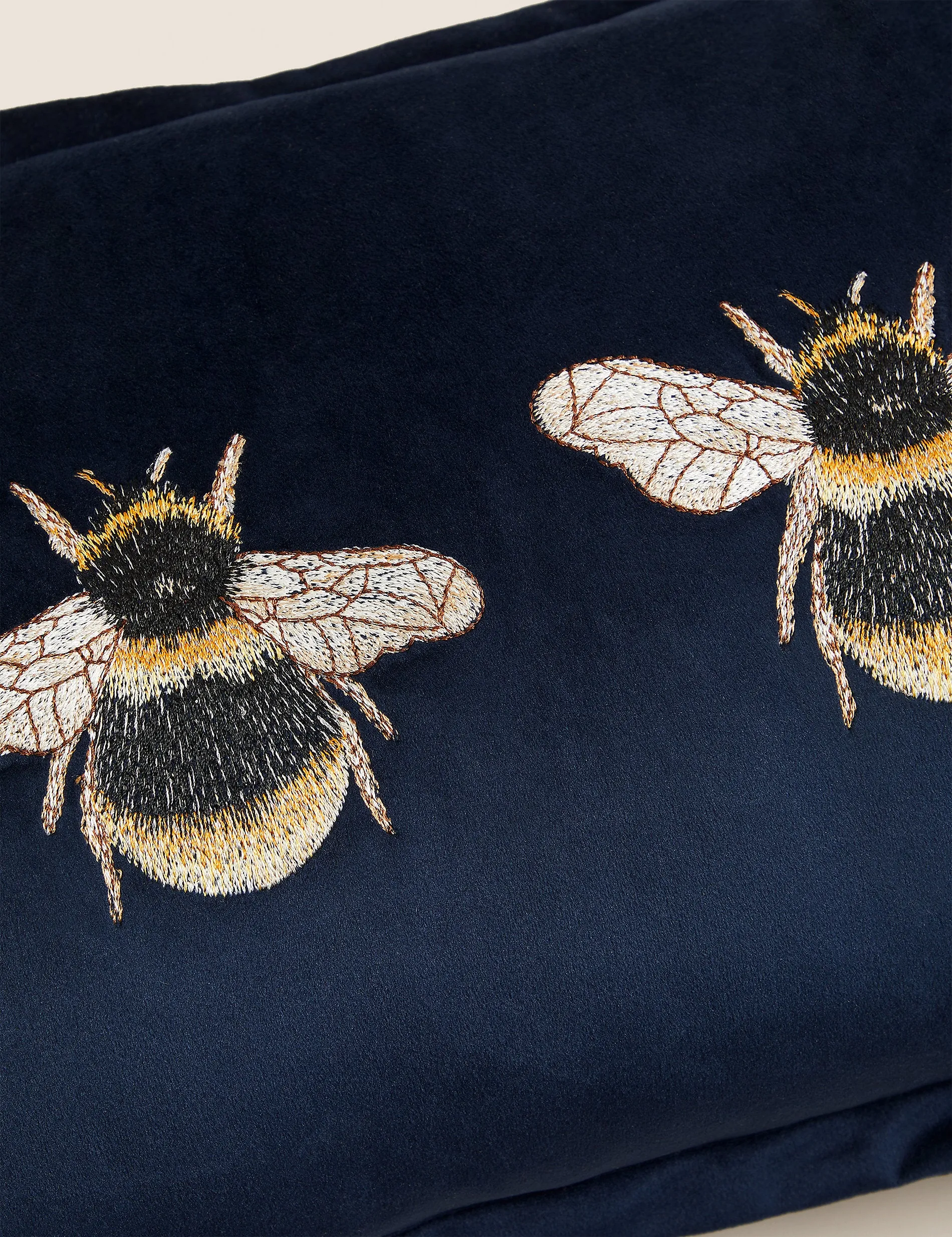Marks & Spencer Bee Embroidered Velvet Pillow Cushion