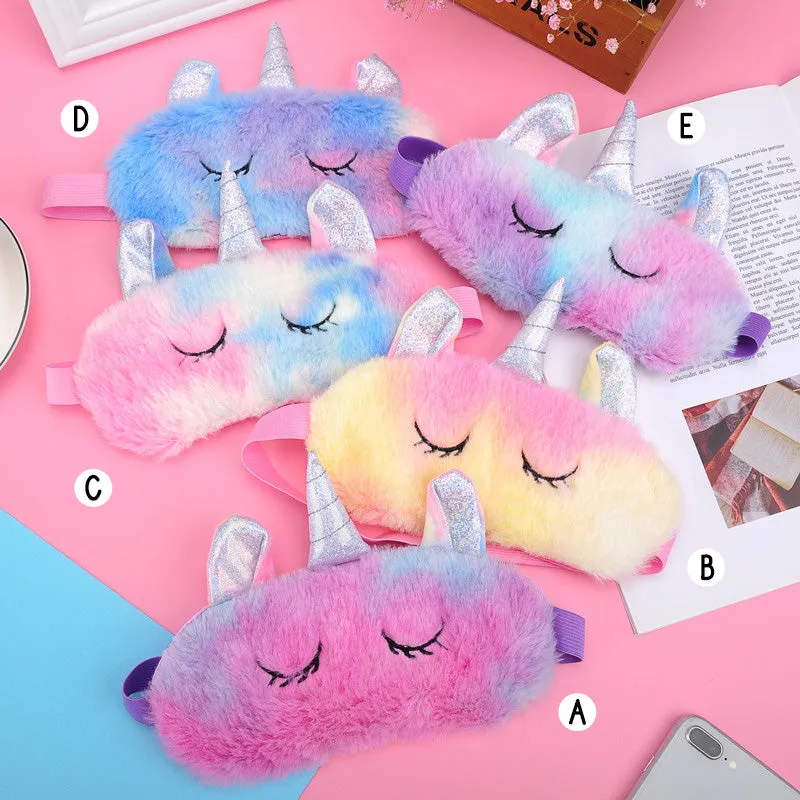 Masker Penutup Mata Tidur Bulu Motif Unicorn Lucu Sleeping Mask MCBW2307