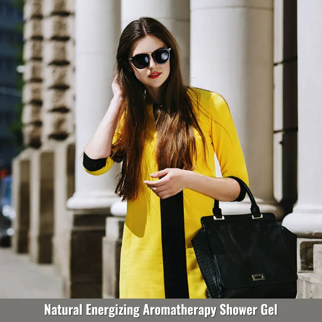 Natural Energizing Aromatherapy Shower Gel With Lemongrass   Jasmine   Vetiver