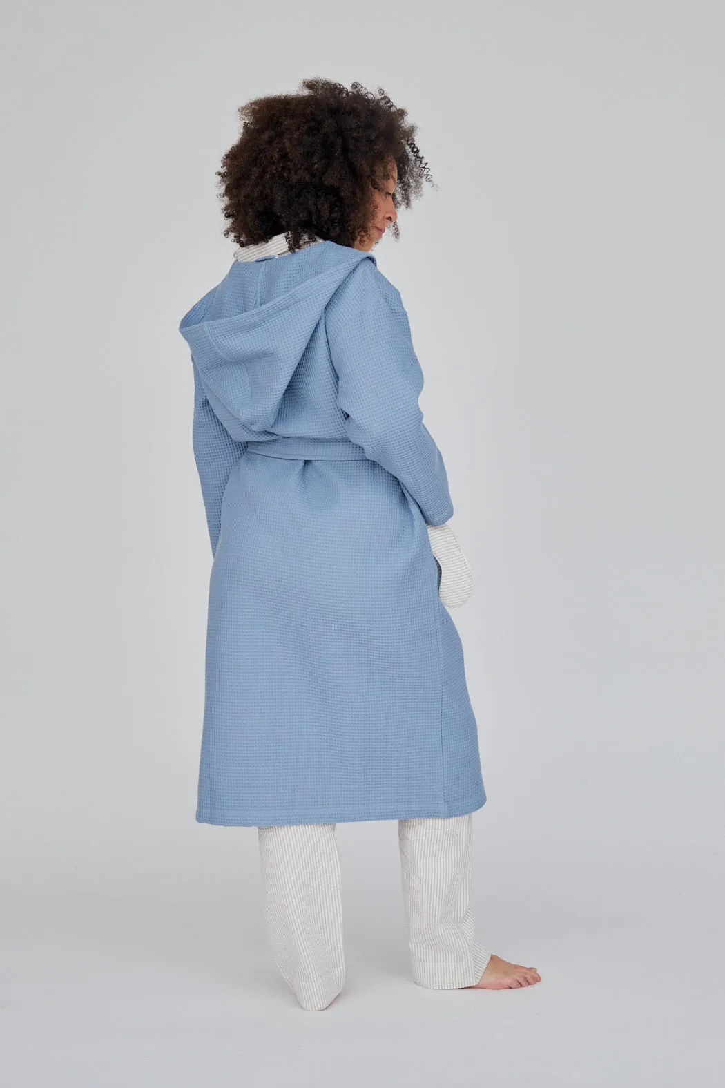 Nora Long Robe GOTS - Ashley Blue