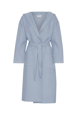 Nora Long Robe GOTS - Ashley Blue
