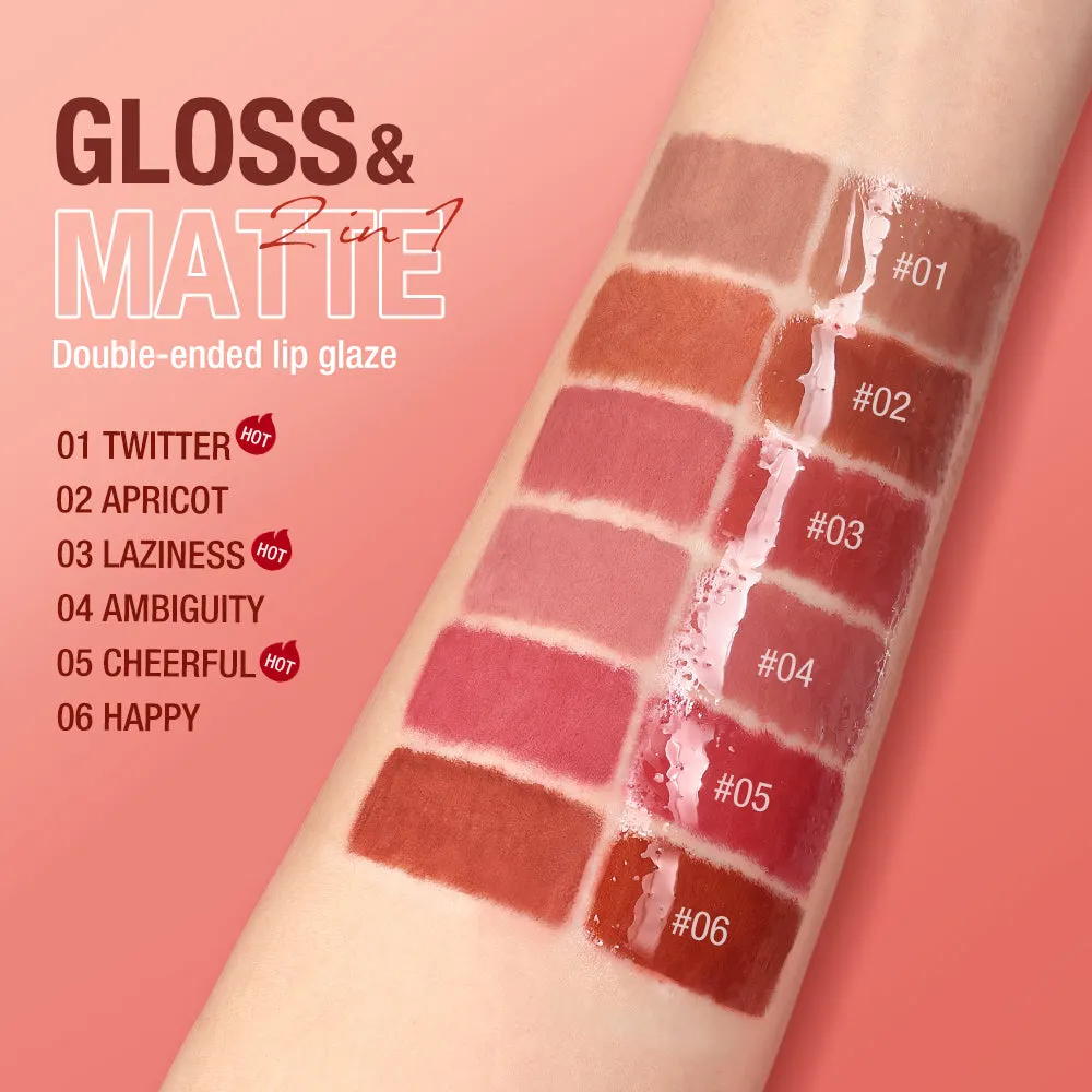 O.TWO.O 2 IN 1 Matte Long Wear Lip Gloss Clear Moisturizing Lip Oil Wholesale Supplier