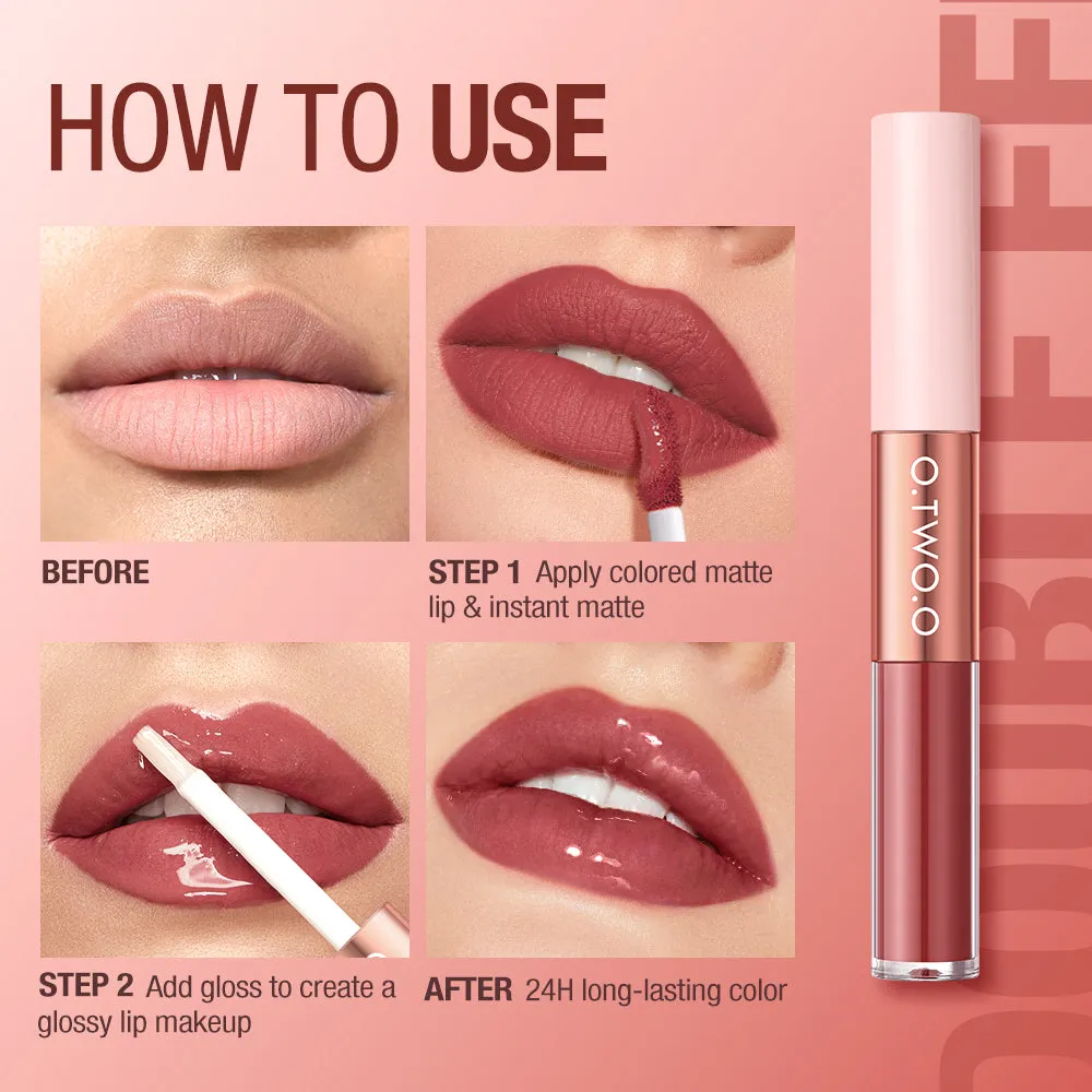 O.TWO.O 2 IN 1 Matte Long Wear Lip Gloss Clear Moisturizing Lip Oil Wholesale Supplier