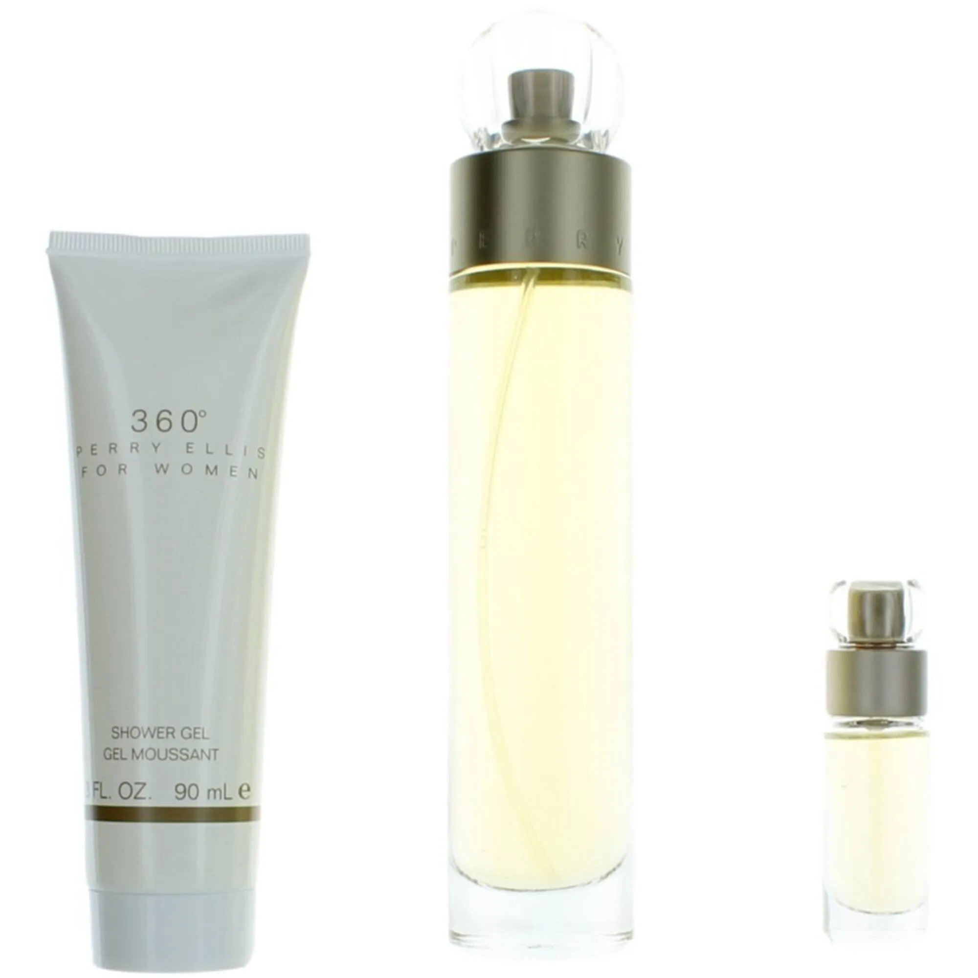 Perry Ellis Women's 3 Piece Gift Set - 360 Shower Gel, EDT Spray, EDT Travel Spray