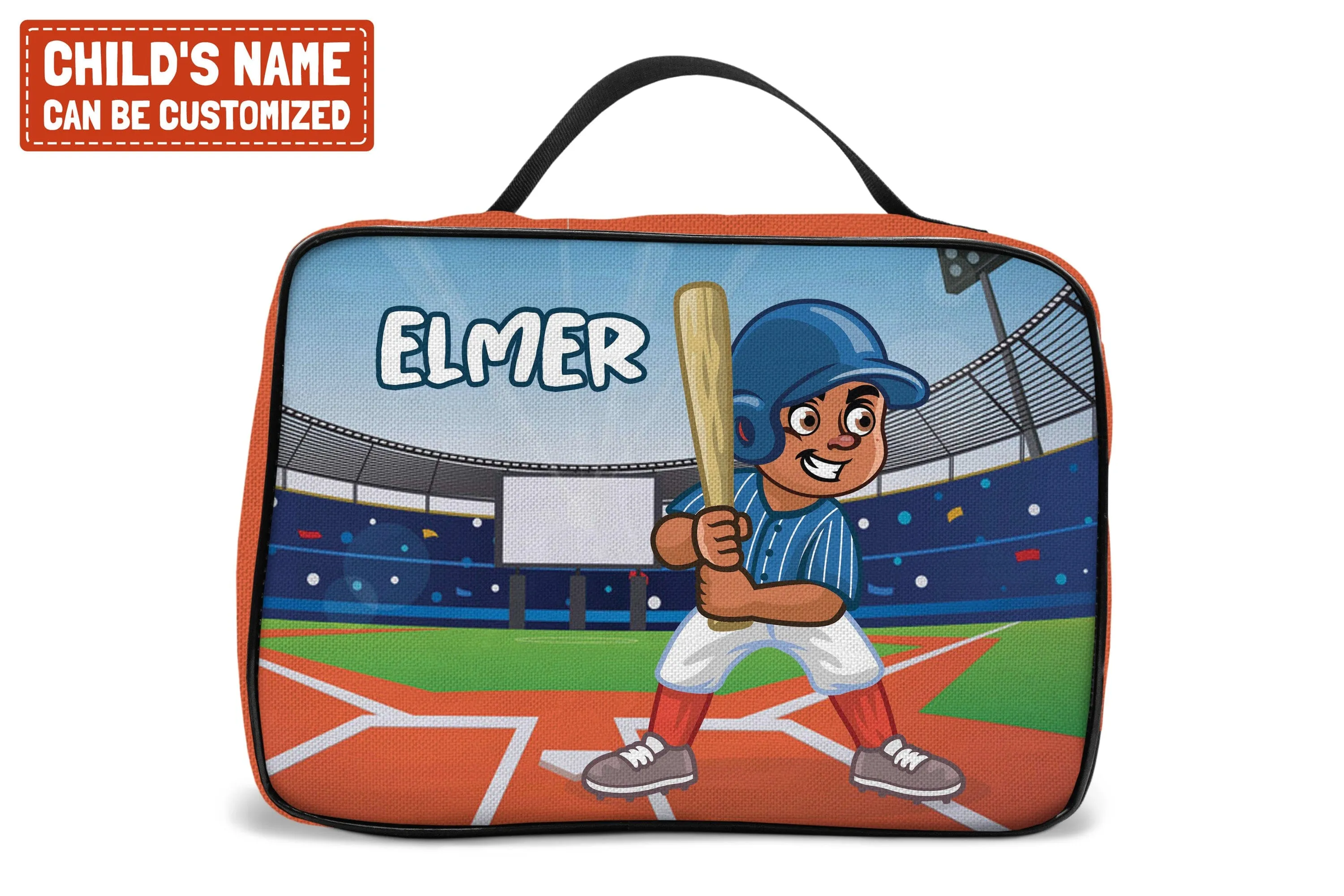 Personalized Little Afro Baseball Player Kid Backpack And Lunch Bag Set