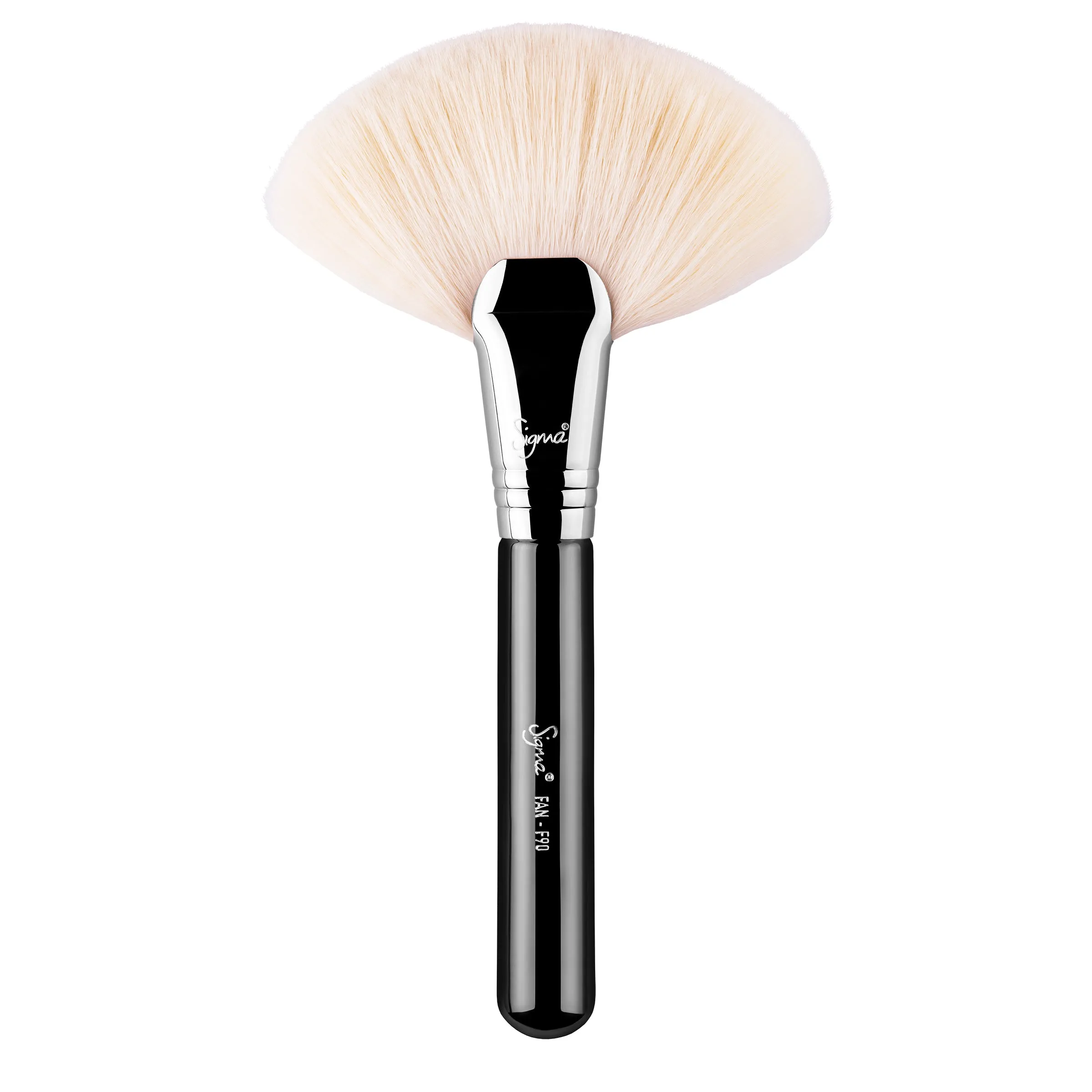 Sigma Beauty F90 Fan Brush - Black and Chrome