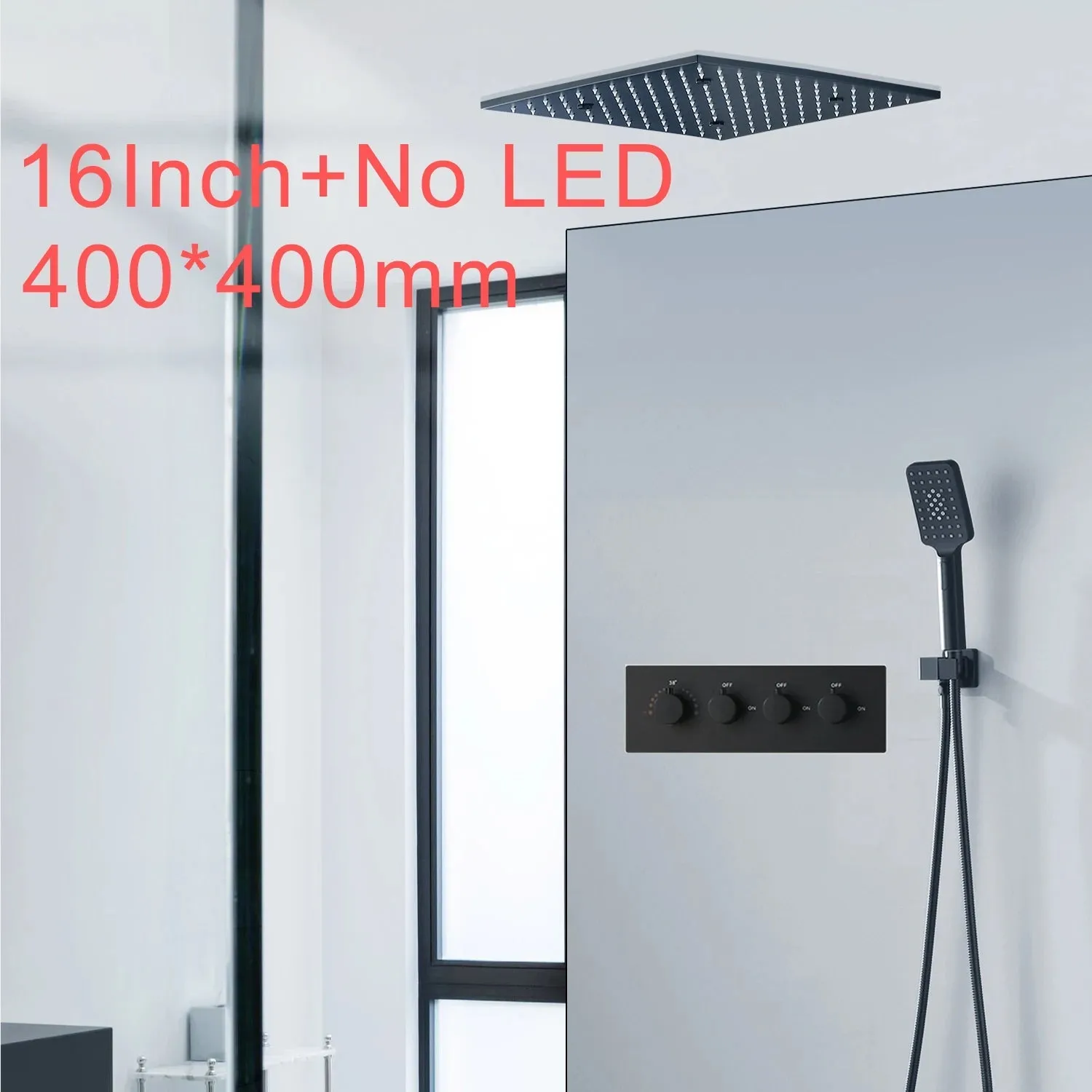 SKY RAIN High-Quality Black Massage Shower Head Panel
