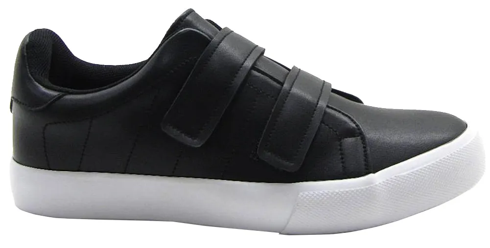 Soda Women's Closed Round Toe Velcro Strap Platform Flatform Low Top Sneaker
