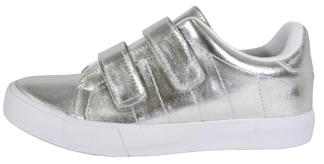 Soda Women's Closed Round Toe Velcro Strap Platform Flatform Low Top Sneaker