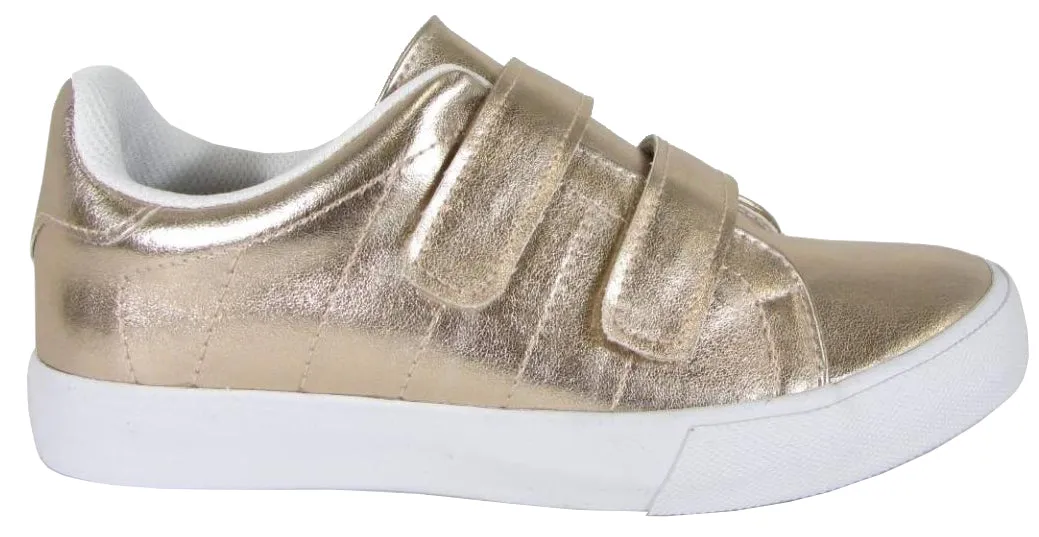 Soda Women's Closed Round Toe Velcro Strap Platform Flatform Low Top Sneaker