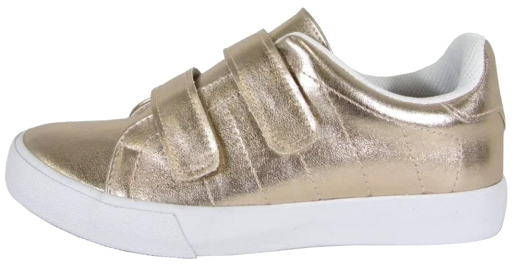 Soda Women's Closed Round Toe Velcro Strap Platform Flatform Low Top Sneaker