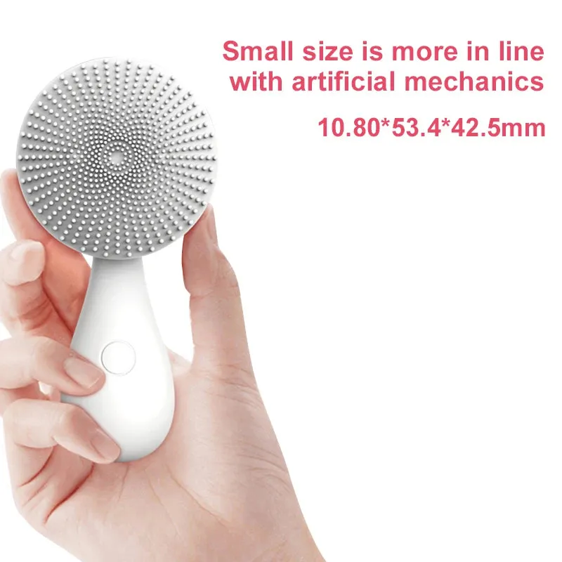 Sonic Face Brush, Silicone Face Exfoliator Brush Cleanser with Heated Massage