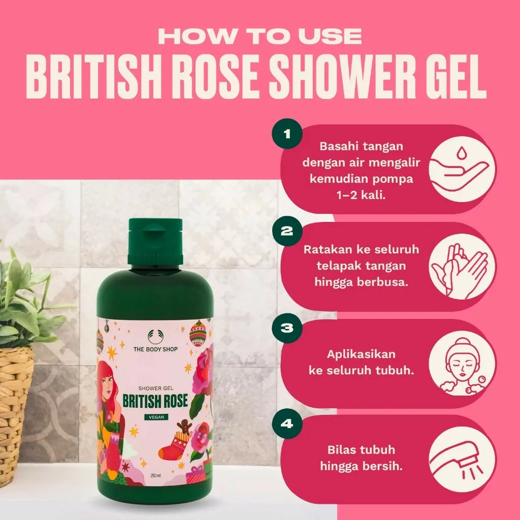 The Body Shop Holiday Limited Edition British Rose Shower Gel 250ml