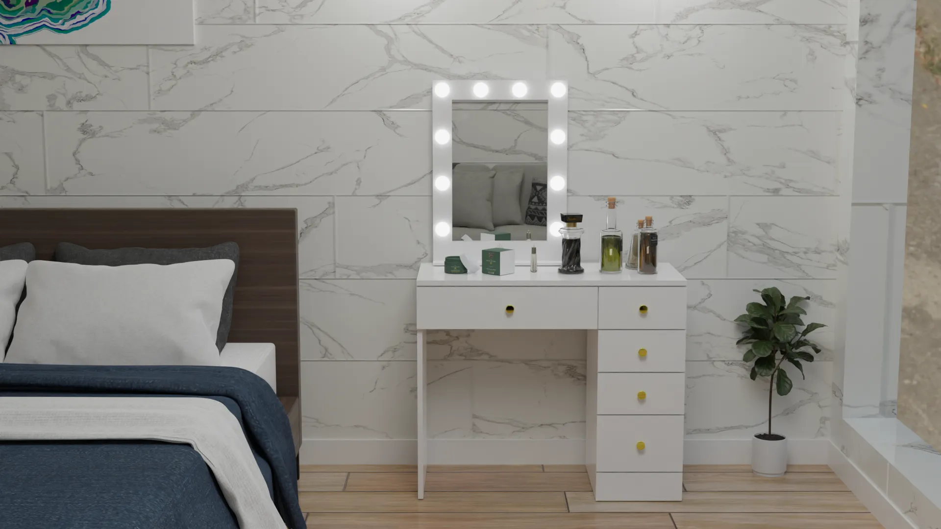 THE MAKEUP JUNKIE | MAKEUP VANITY WITH LED LIGHTS