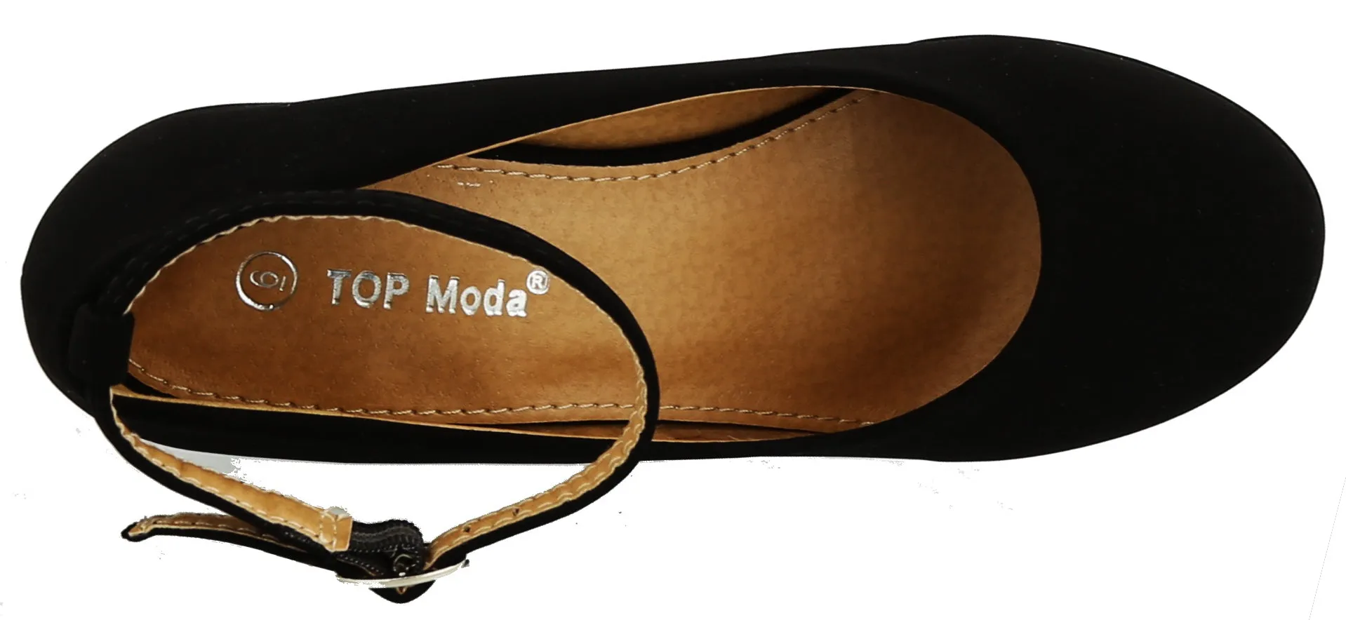 Top Moda Women's Ankle Strappy Round Closed Toe Platform Wedge