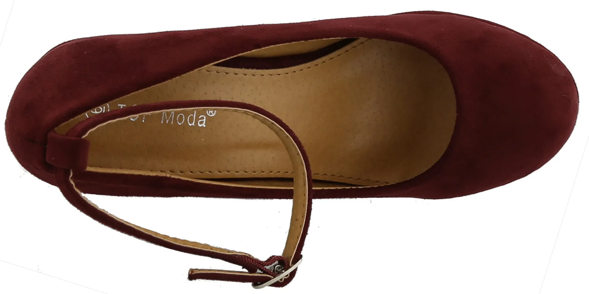 Top Moda Women's Ankle Strappy Round Closed Toe Platform Wedge