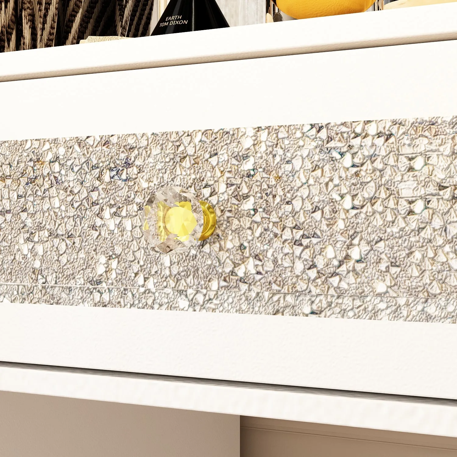 Vanity Desk with Lights & Crushed Diamond
