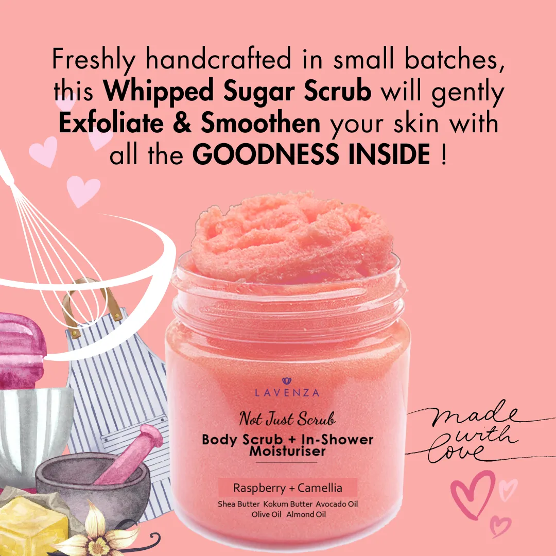 Whipped Body Sugar Scrub   In-Shower Moisturizer with Watermelon and Camelia